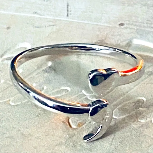 925 Shimmering Sterling Silver Adjustable Semicolon Ring; Your Story Isn't Over - Picture 13 of 13